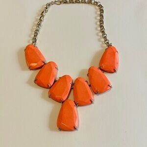 Kendra Scott Harlow Salmon Orange Coral Stones Gold Plated Statement Necklace